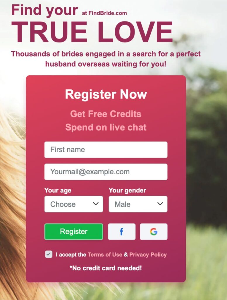 How do you sign up on FindBride